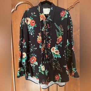 R13 Useless Treasures cotton flannel tuxedo button down shirt. Size S.